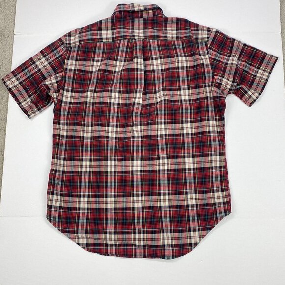 Ralph Lauren Men’s Classic Fit Short Sleeve Red Plaid Button Down Shirt Size L - Picture 6 of 9